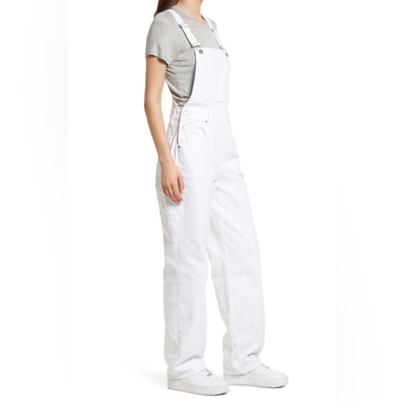 NWT Good American Good 90s white denim Overalls - Picture 4 of 16